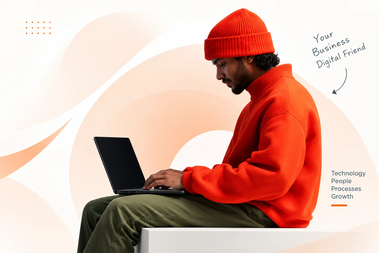 Person working on a laptop — Monkman Global, your business digital friend