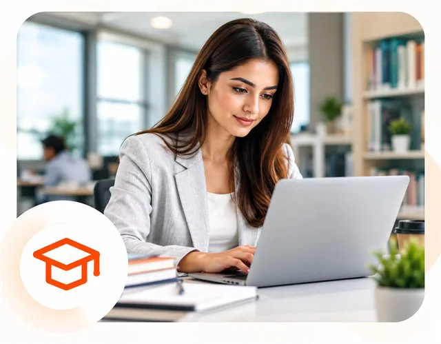 Student learning on a laptop