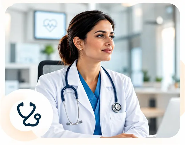 Doctor using a healthcare platform