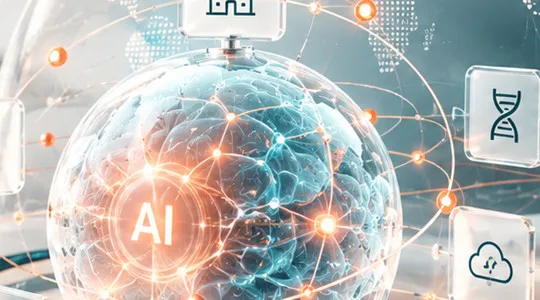 AI-powered healthcare technology visual